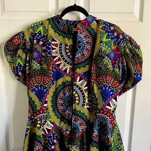 Noshana Front-Zip Blouse. Made in Tanzania. VERY Gently Worn.